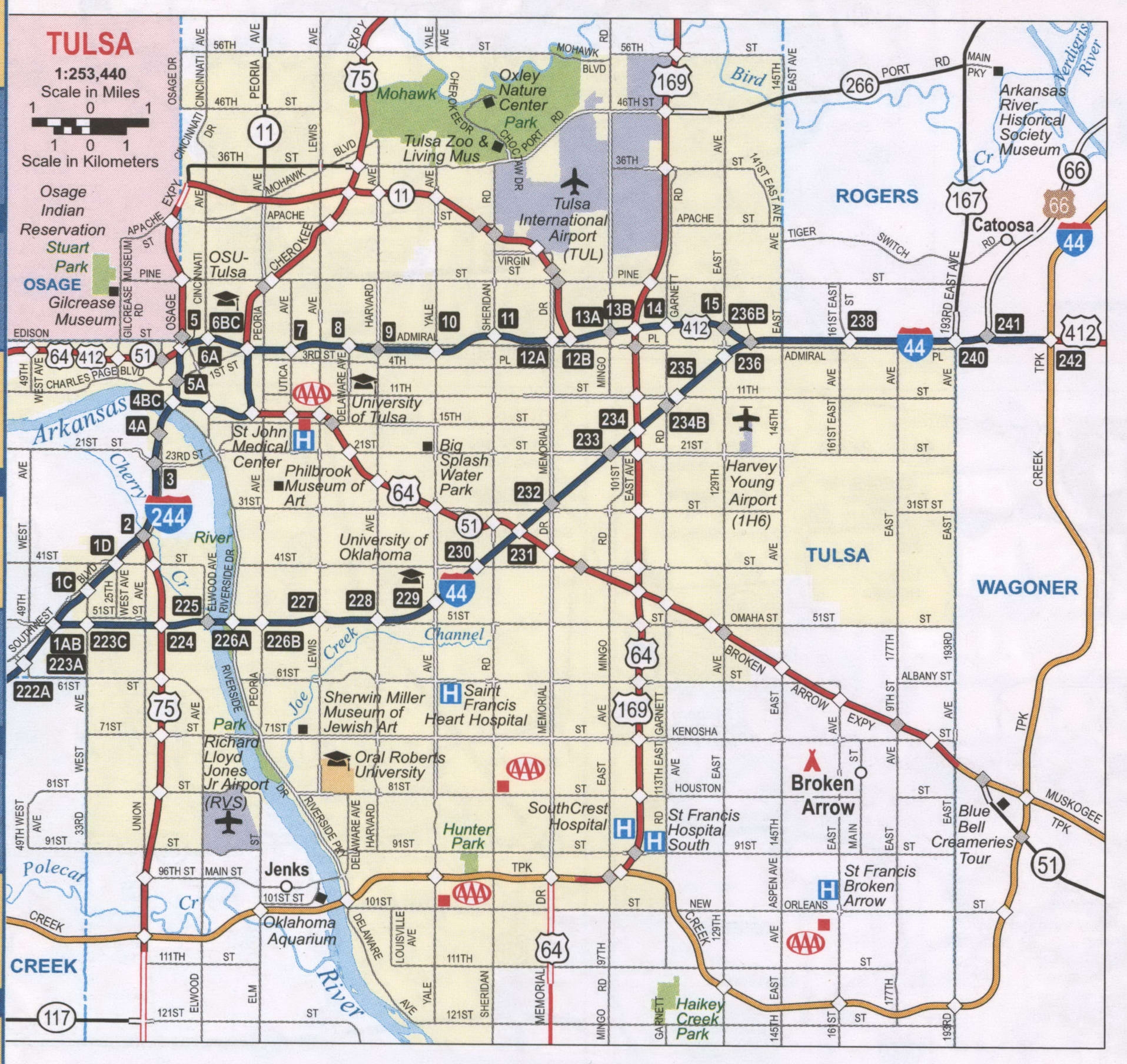Printable Map Of Tulsa Ok