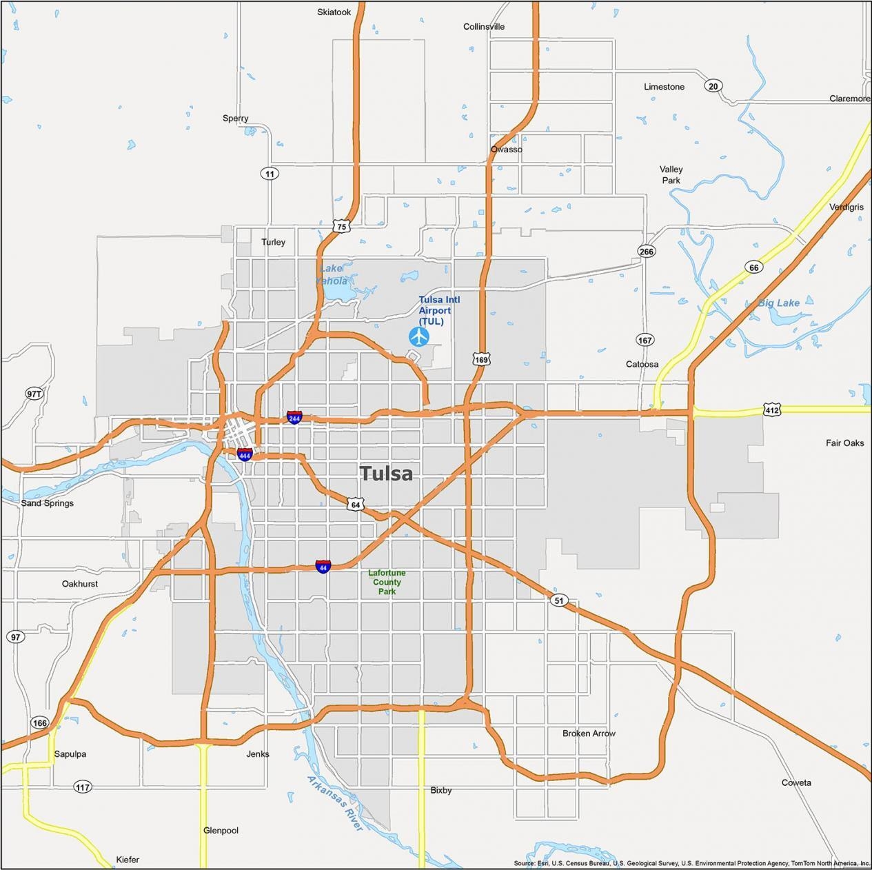 Map Of Tulsa Oklahoma GIS Geography