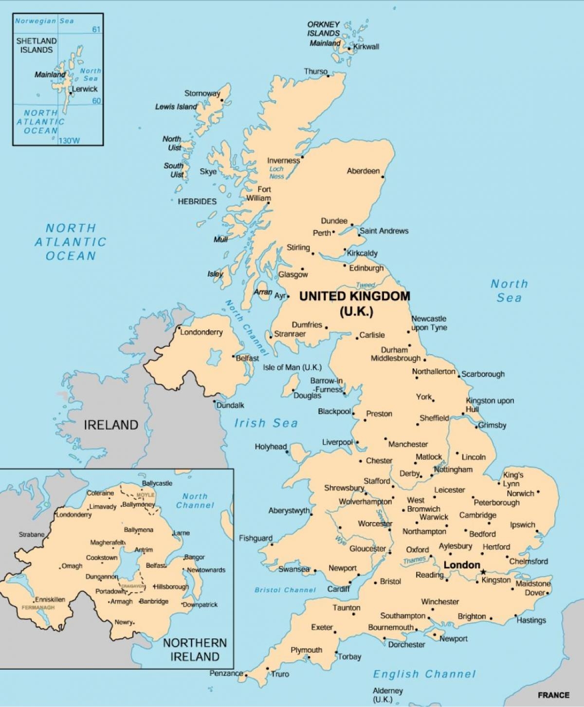 Printable Map Of Great Britain
