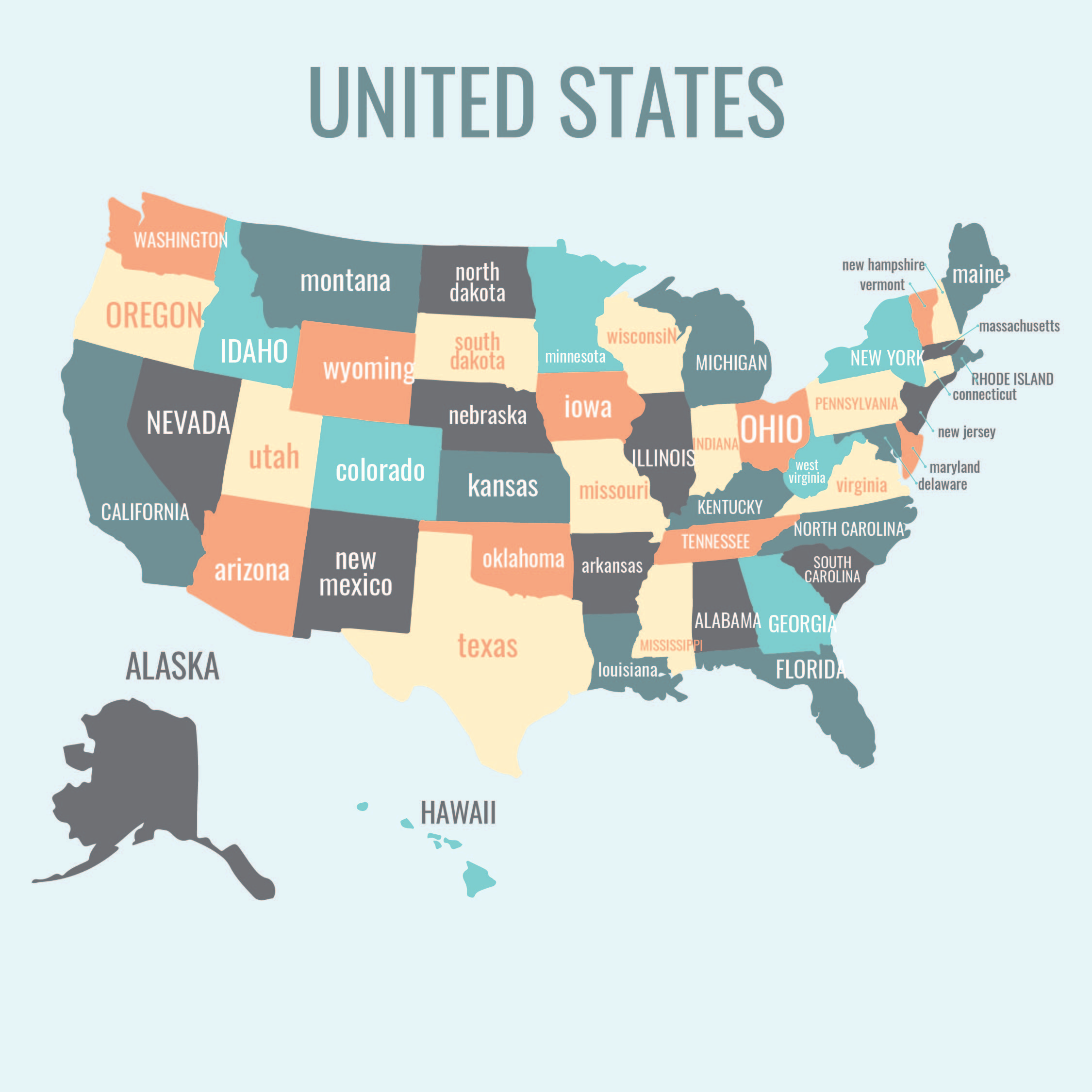 Map Of United States 15 Free PDF Printables Printablee Worksheets Library