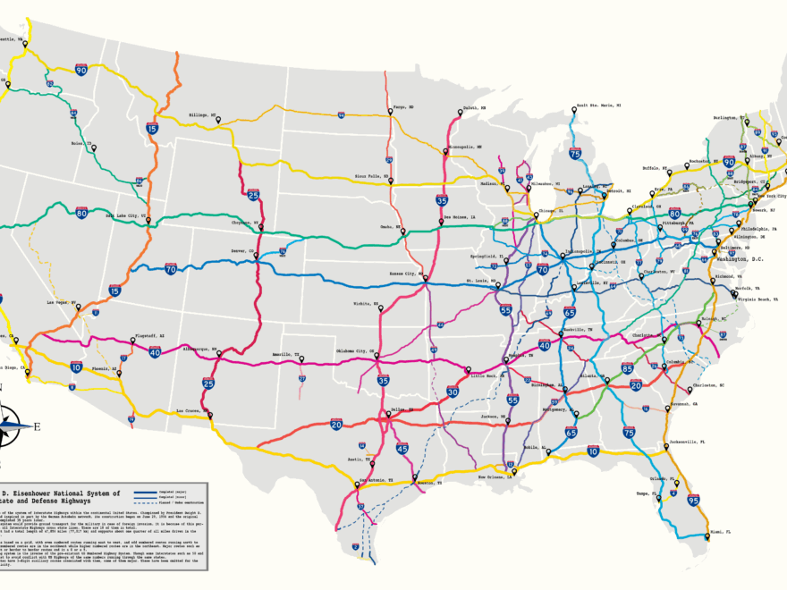 Map Of US Interstate Highways R MapPorn