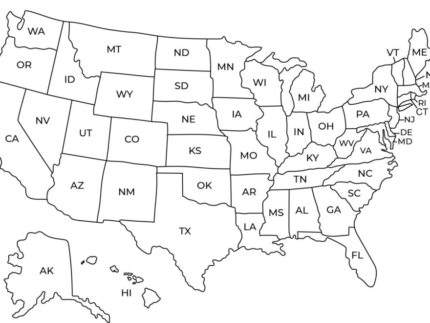 Map Of USA Printable USA Map Printable Printable Usa Map Usa Map Wall Art Usa Map With States Black And White Usa Map Cute Etsy