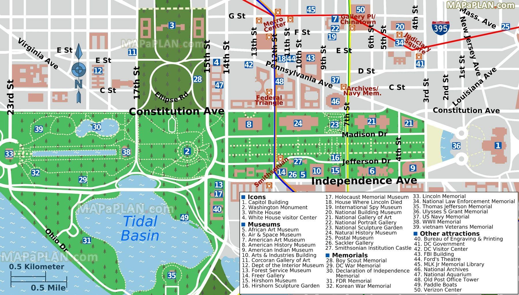 Washington Dc Walking Map Printable