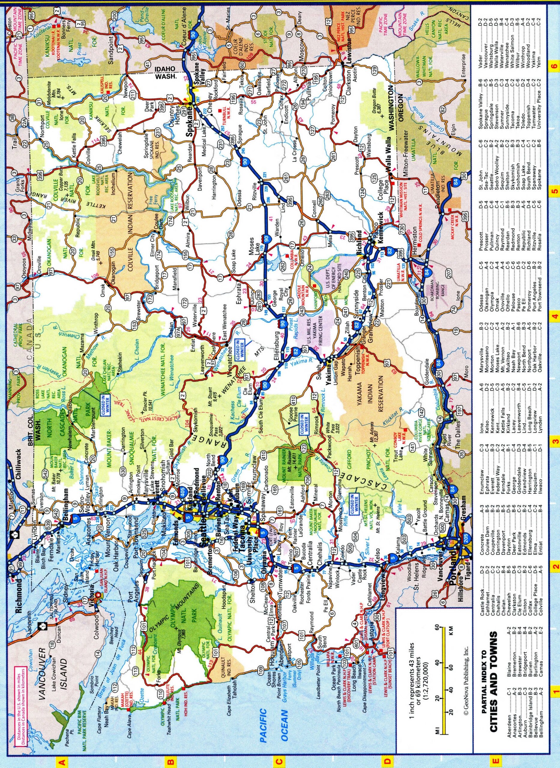 Map Of Washington Roads And Highways Free Printable Road Map Of Washington