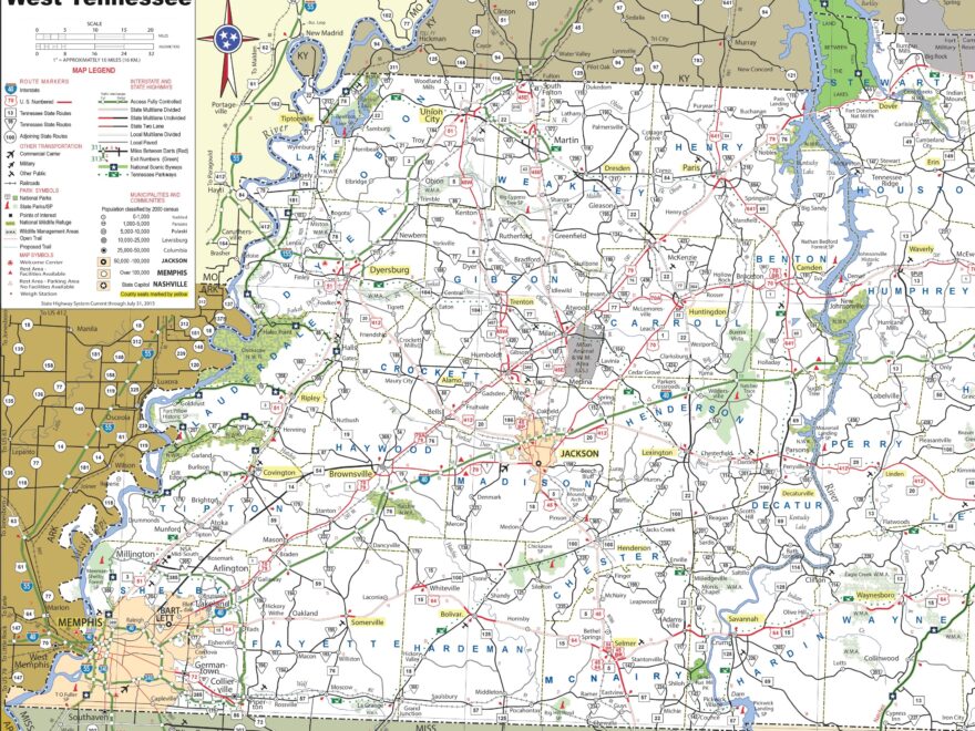 Map Of West Tennessee Ontheworldmap