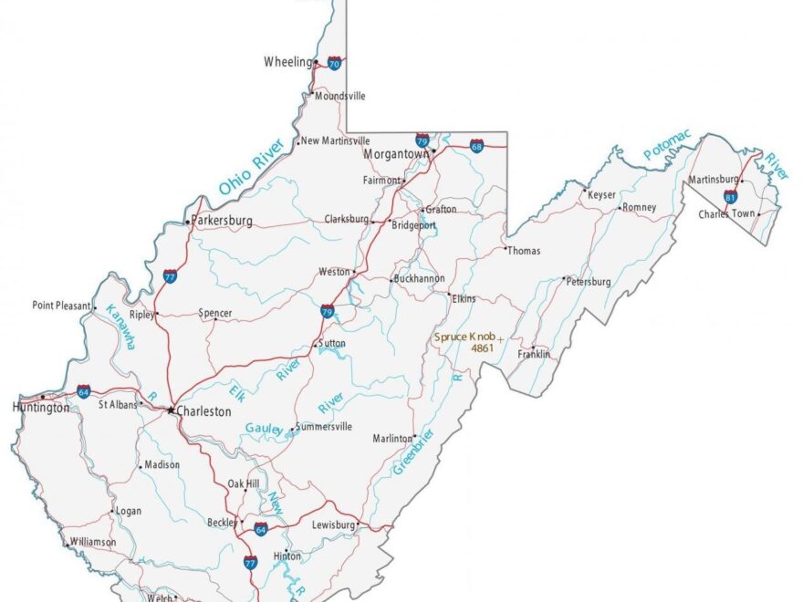 Map Of West Virginia Cities And Roads GIS Geography