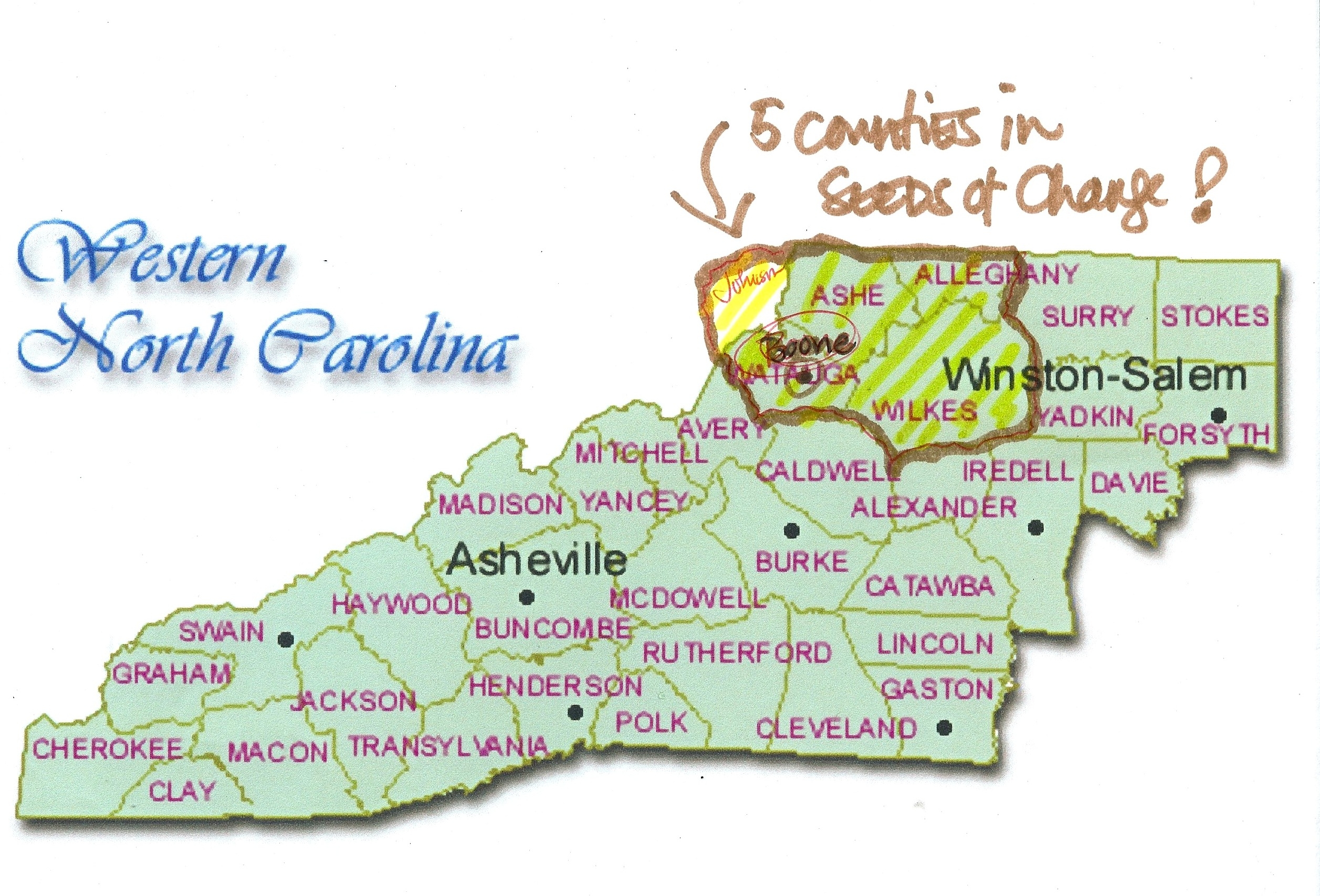 Map Of Western North Carolina Tennessee Heifer 12 X 12