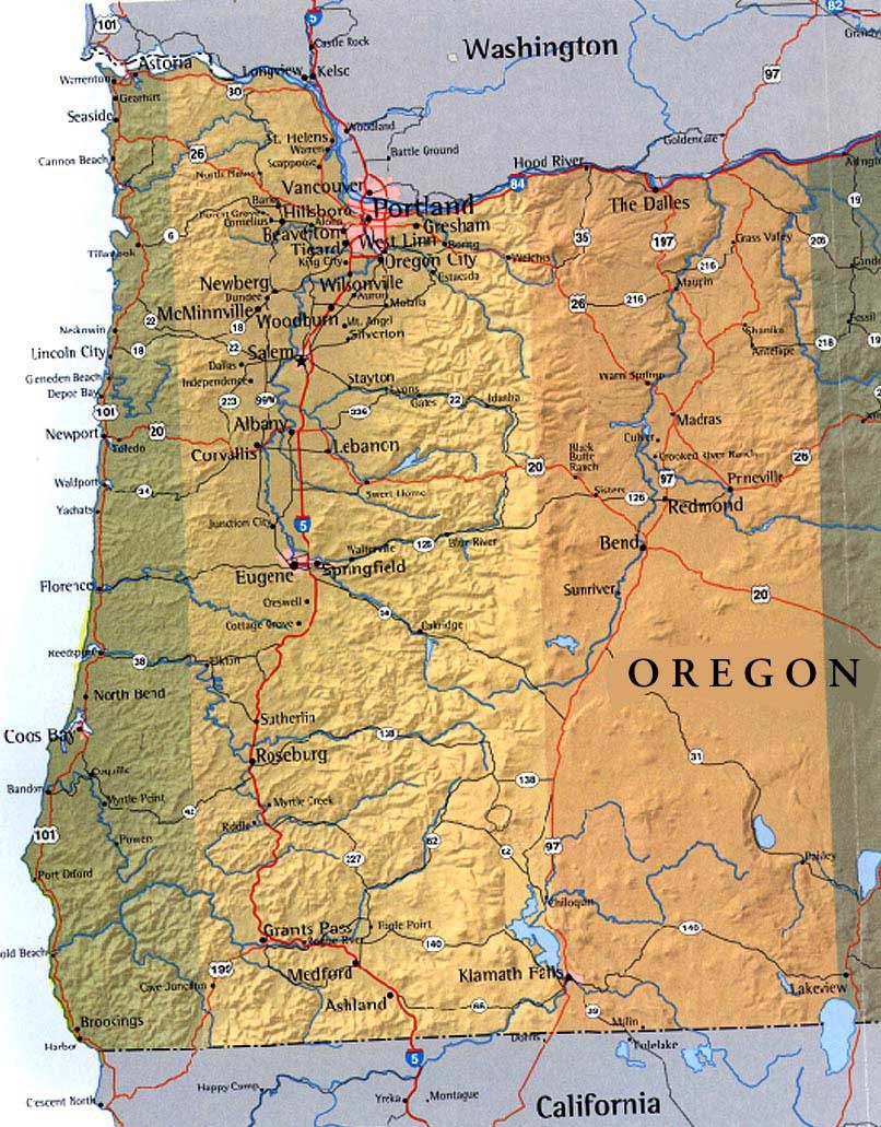 Oregon Road Map Printable