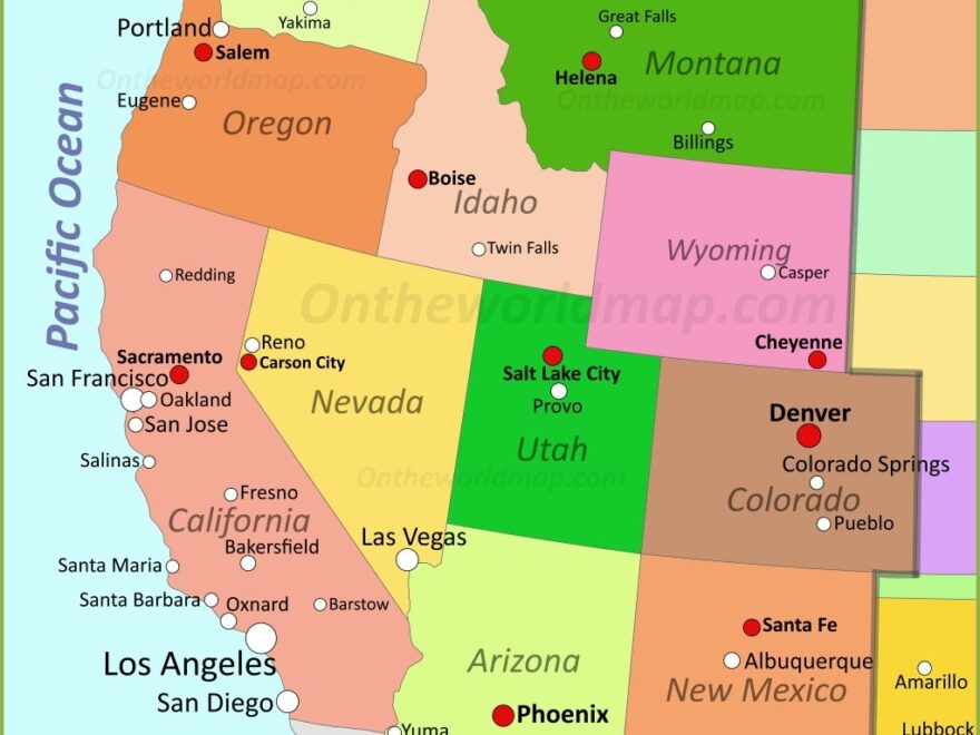 Map Of Western United States Ontheworldmap