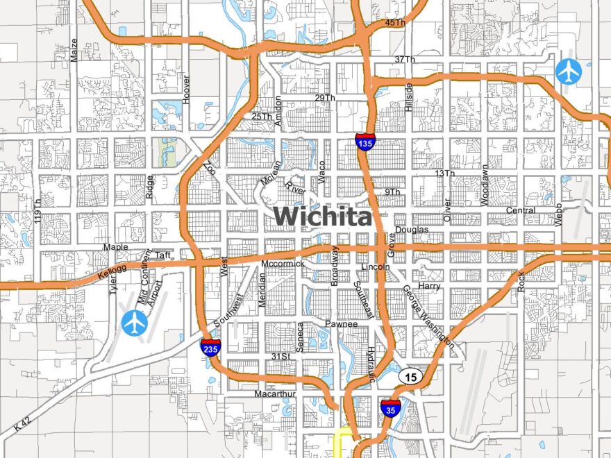 Map Of Wichita Kansas GIS Geography