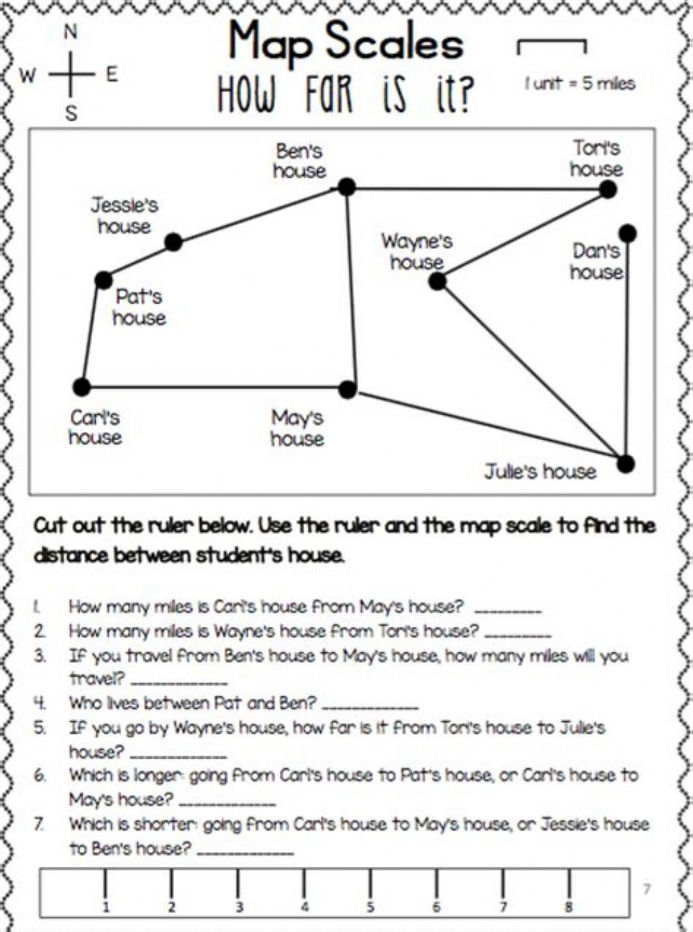 Map Scale Worksheet Live Worksheets Worksheets Library