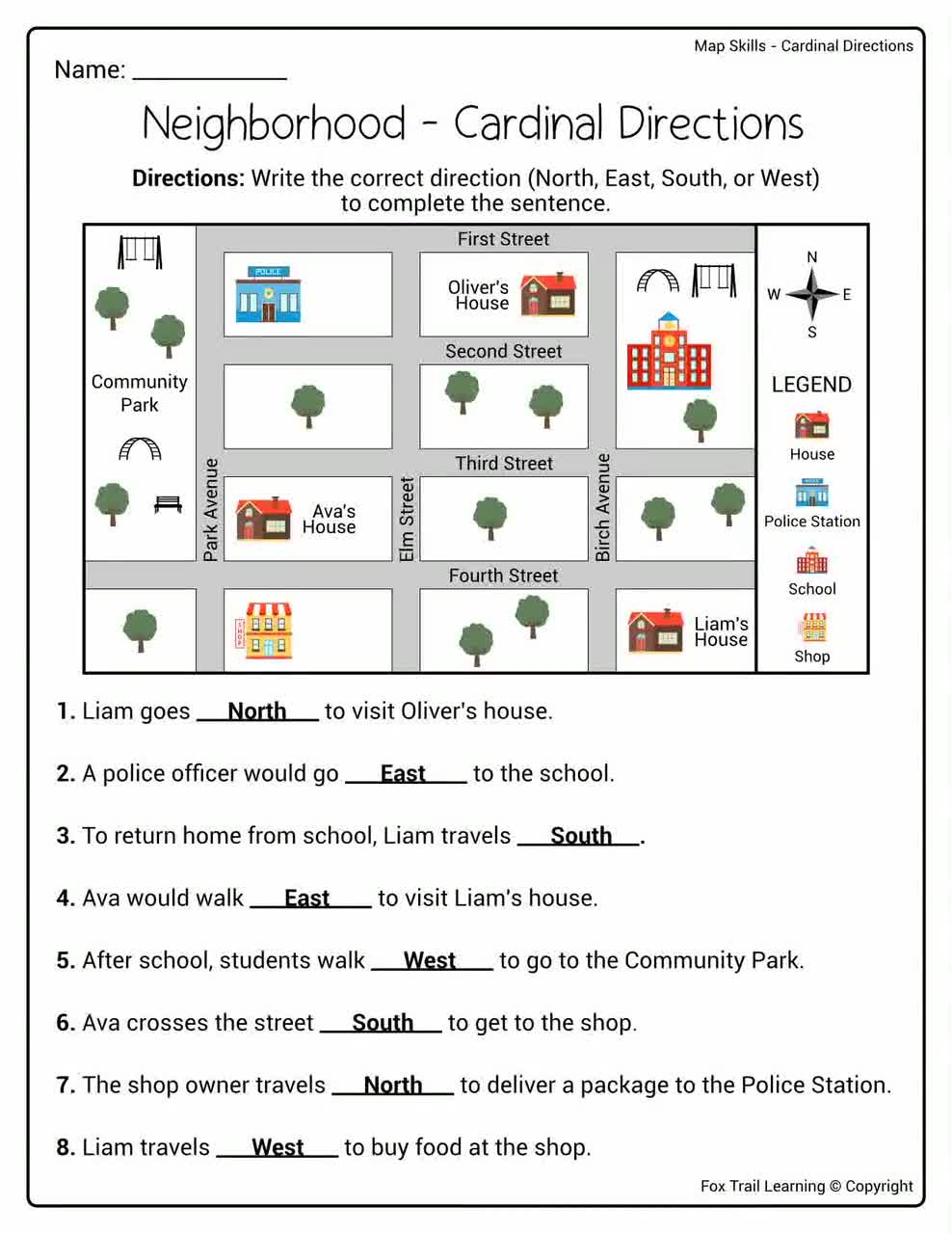 Neighborhood Maps Worksheets Printables