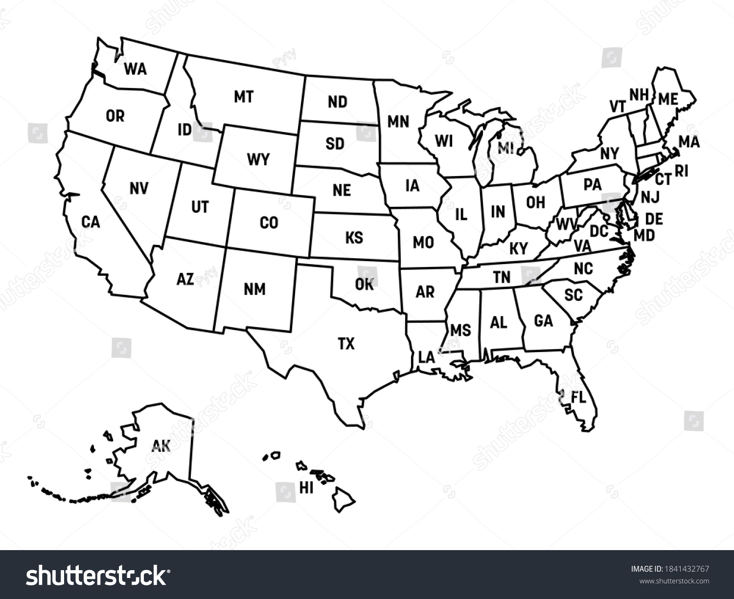 Map United States America Usa State Stock Vector Royalty Free 1841432767 Shutterstock Map United States America Usa State Stock Vector Royalty Free 1841432767 Shutterstock