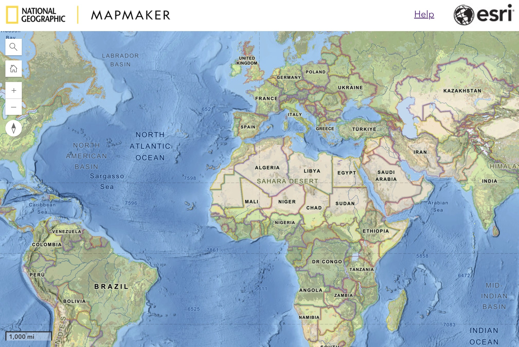 MapMaker World Water Map
