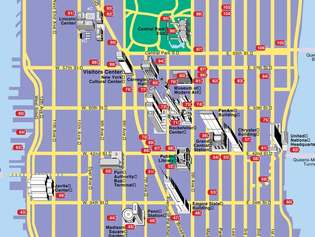 Printable Tourist Map Of Manhattan