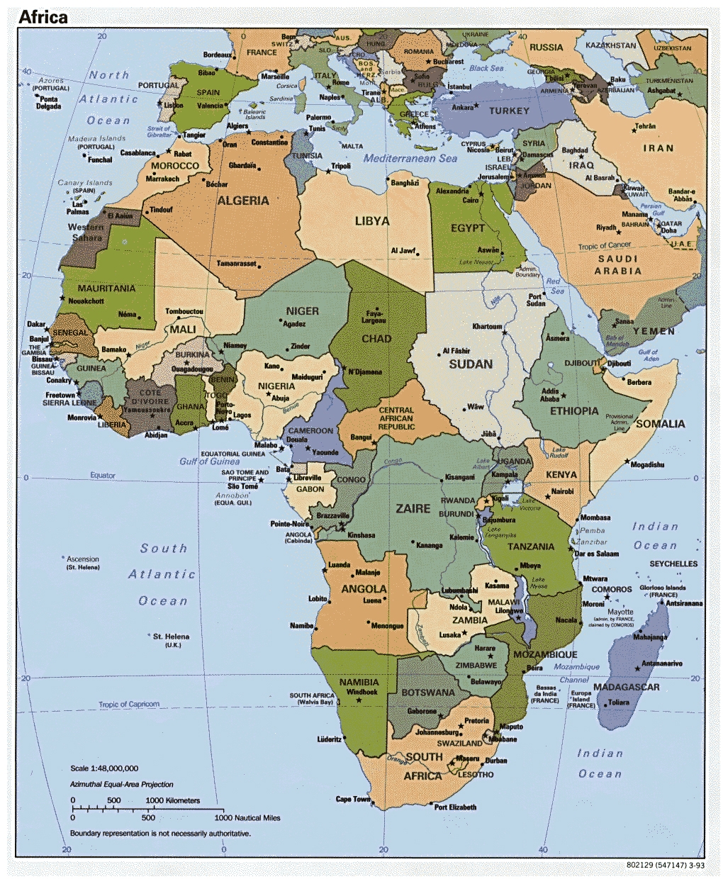 Printable Map Of Africa With Cities