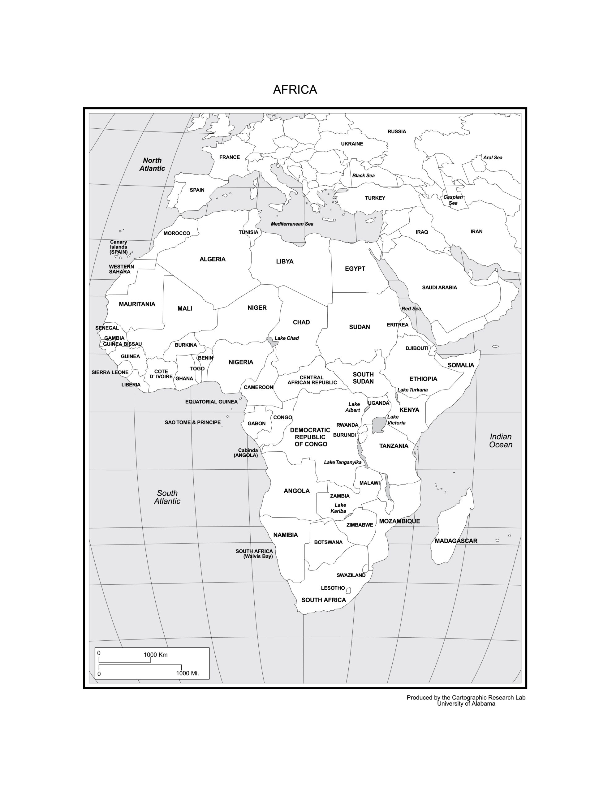 Africa Map Quiz Printable