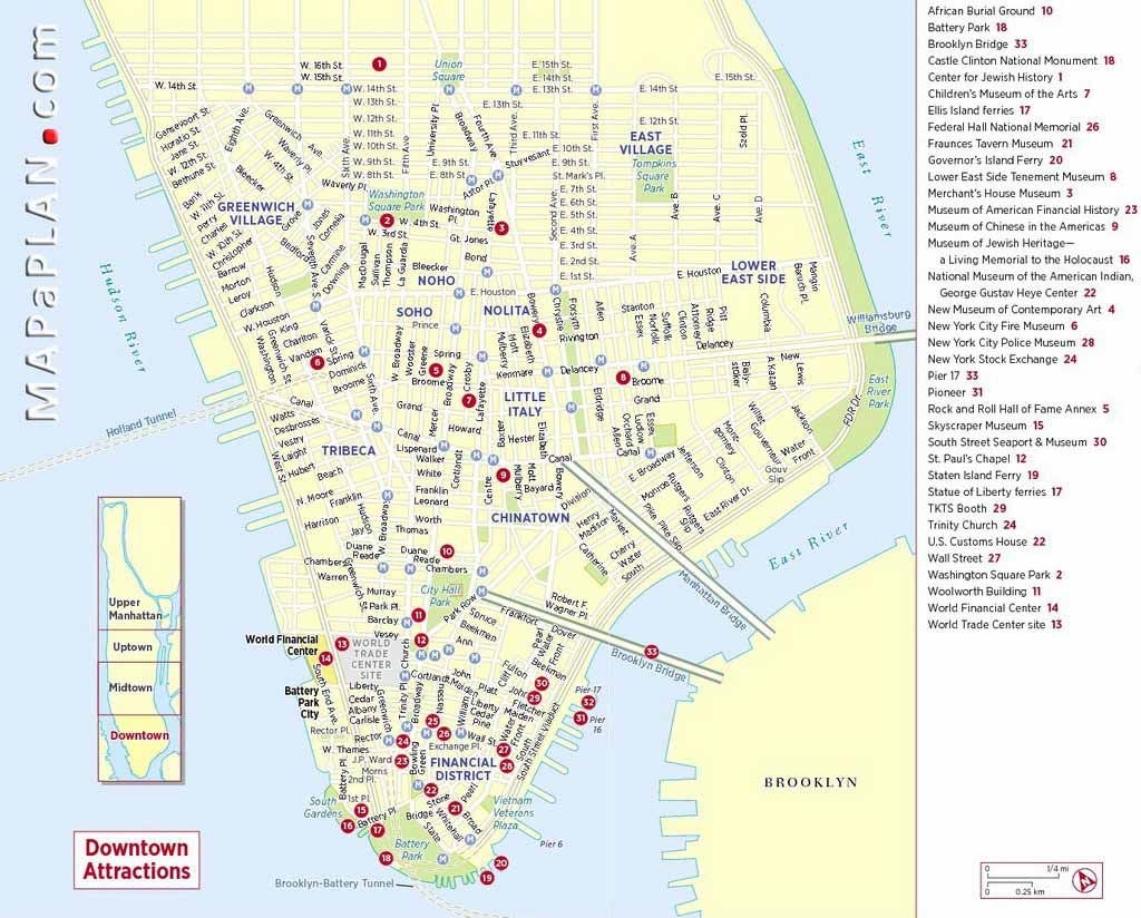 New York Attractions Map Printable