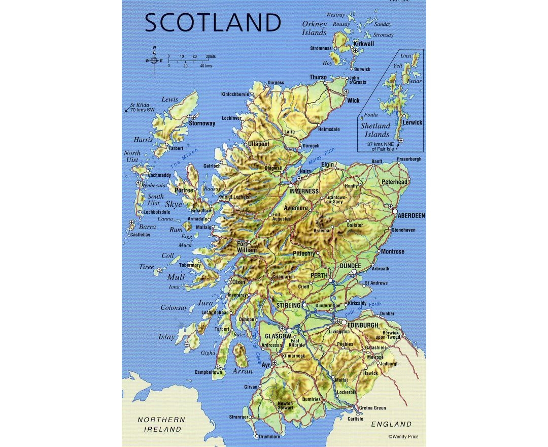 Printable Map Of Scottland