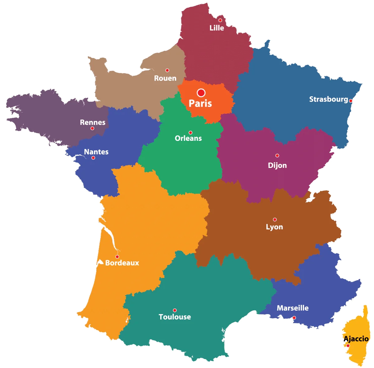 Printable Map Of France With Cities Printable Map Of France With Cities