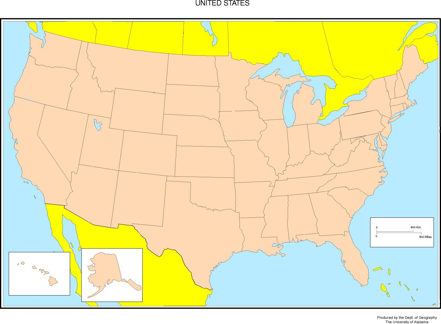 Printable Usa Map States Cities