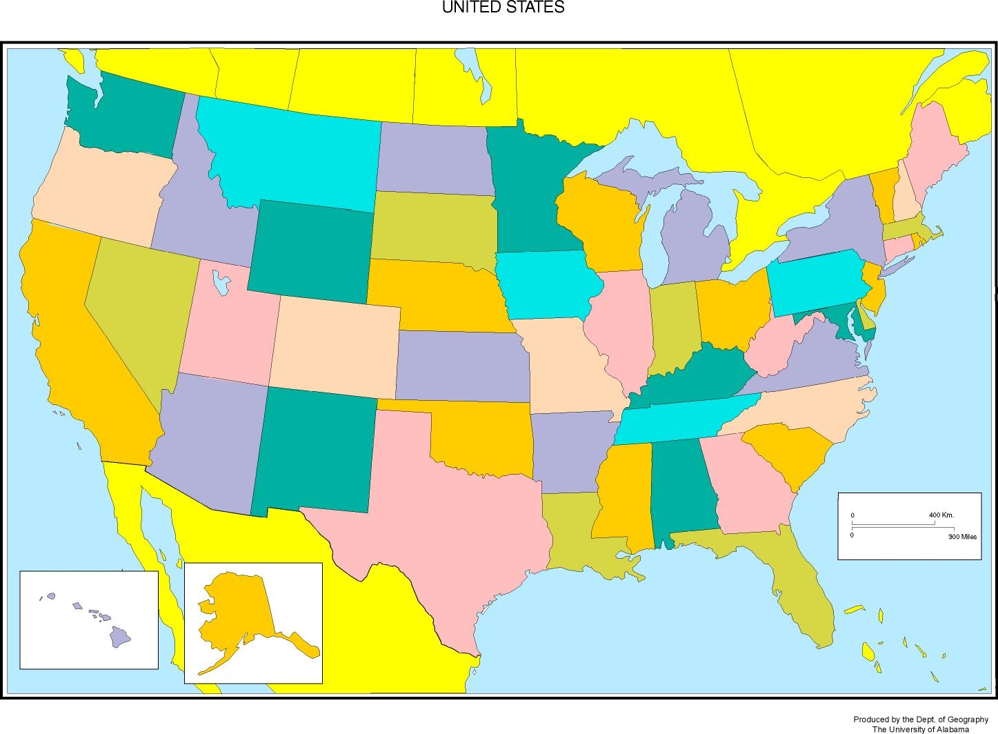 Blank Map Of Usa States Printable