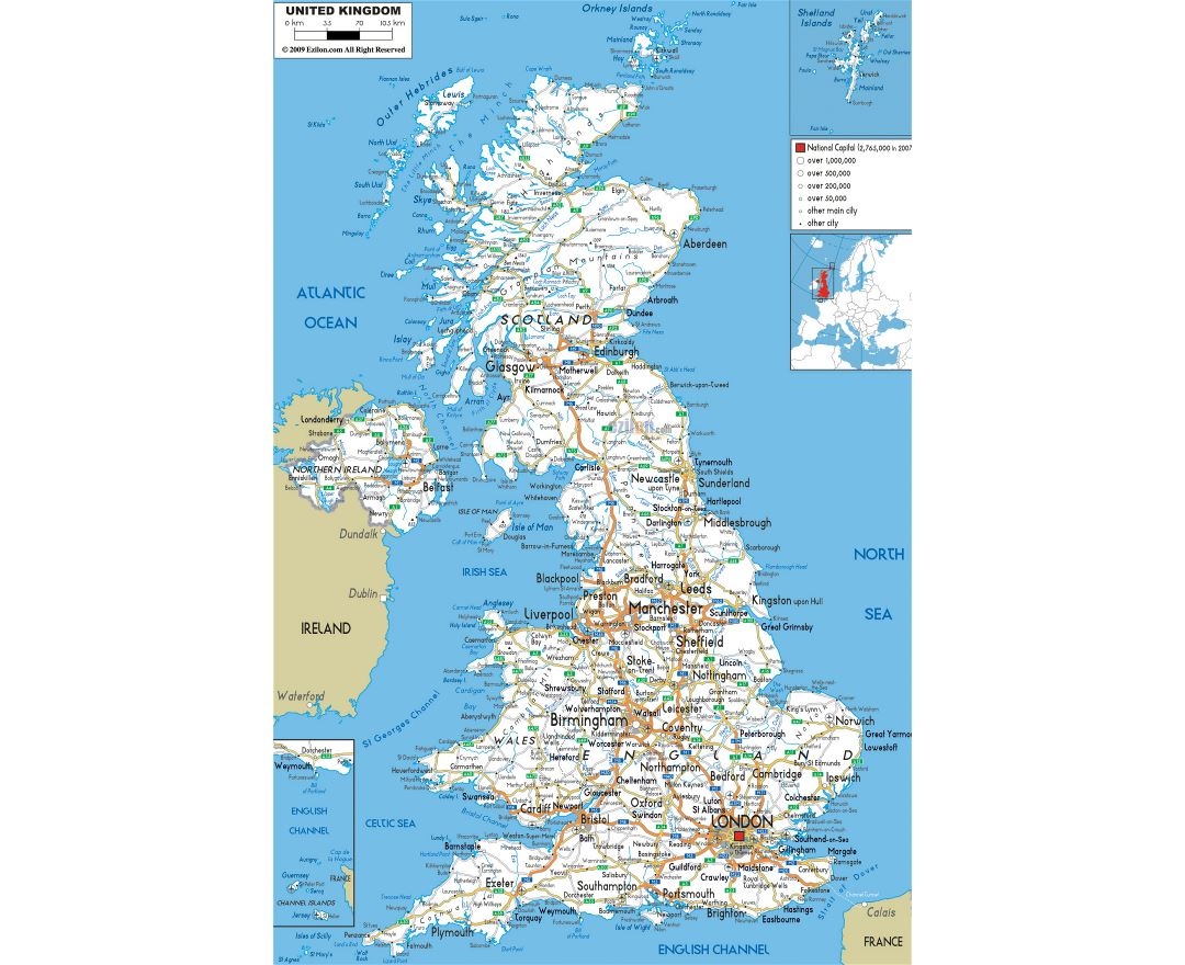 Uk Road Map Printable Free