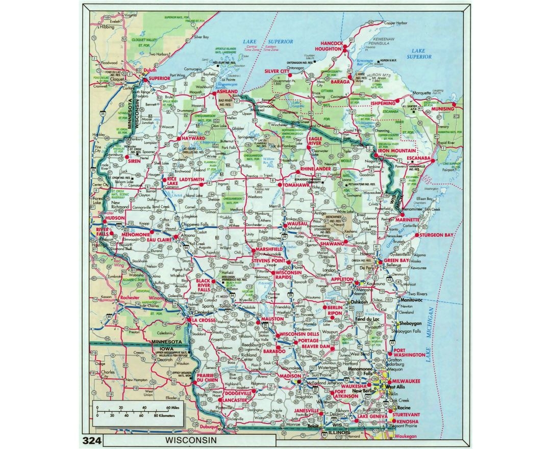 Maps Of Wisconsin Collection Of Maps Of Wisconsin State USA Maps Of The USA Maps Collection Of The United States Of America