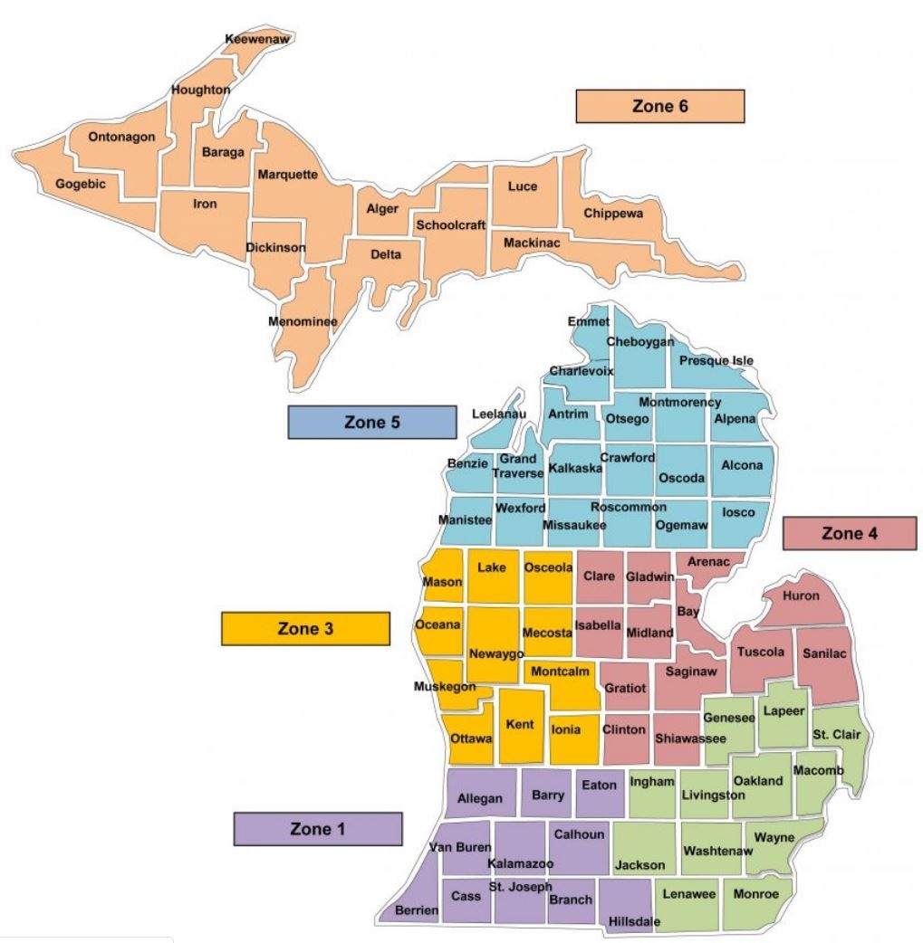 Free Printable County Map Of Michigan