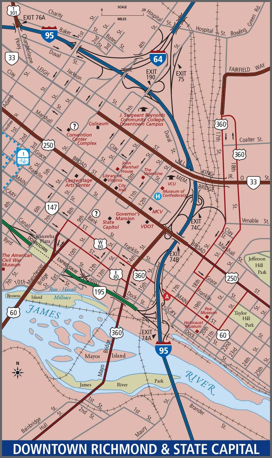 Printable Tourist Map Of Richmond