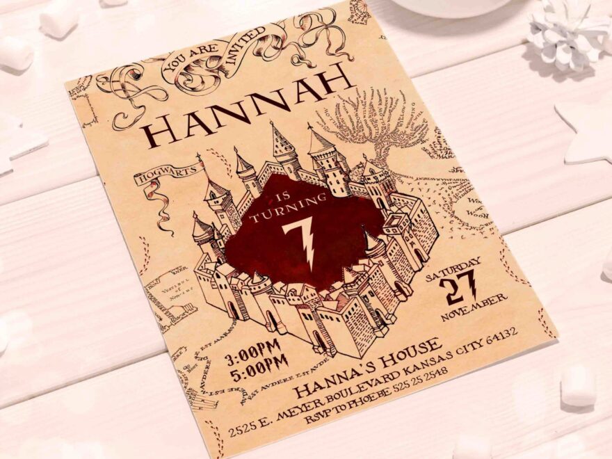 Marauders Map Harry Potter Editable Invitation Template Sweet Moments Template