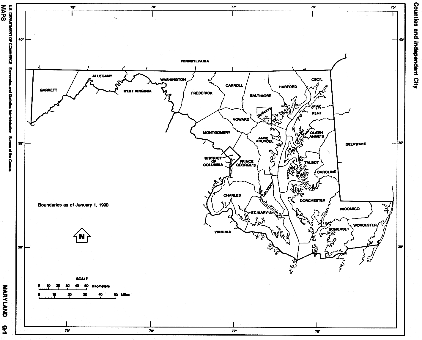 Maryland Map Outline Printable