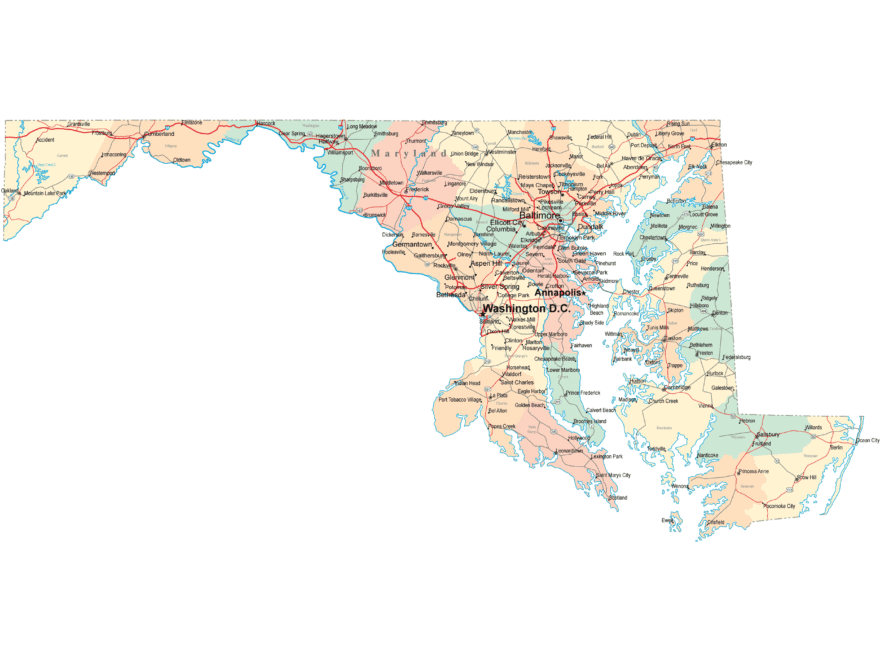 Maryland Road Map MD Road Map Maryland Highway Map
