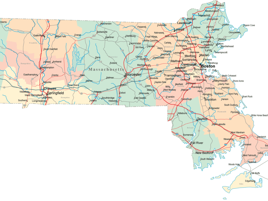 Massachusetts Road Map MA Road Map Massachusetts Highway Map