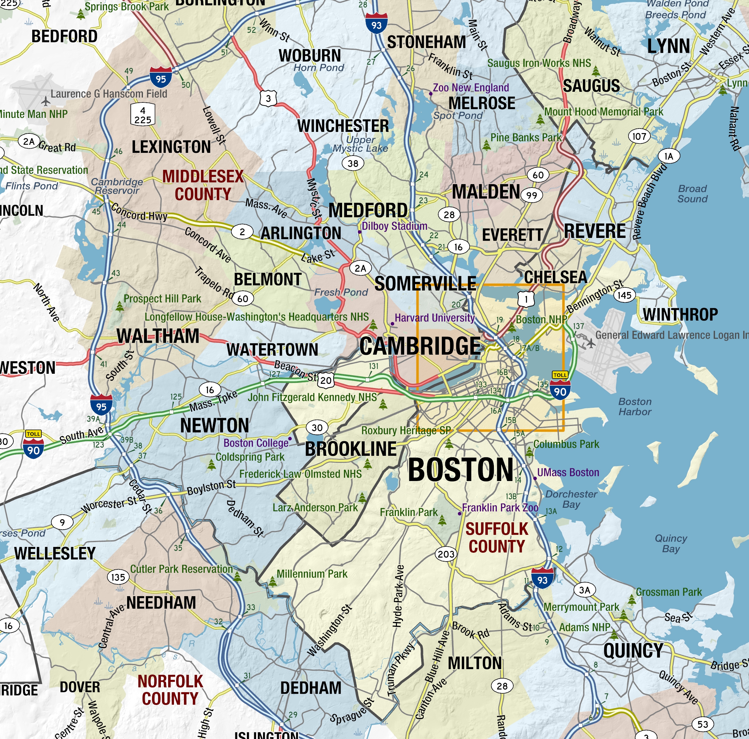 Massachusetts State Wall Map By MapShop The Map Shop