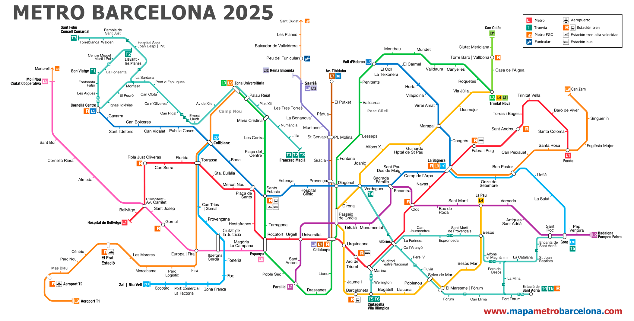 Barcelona Metro Map Printable