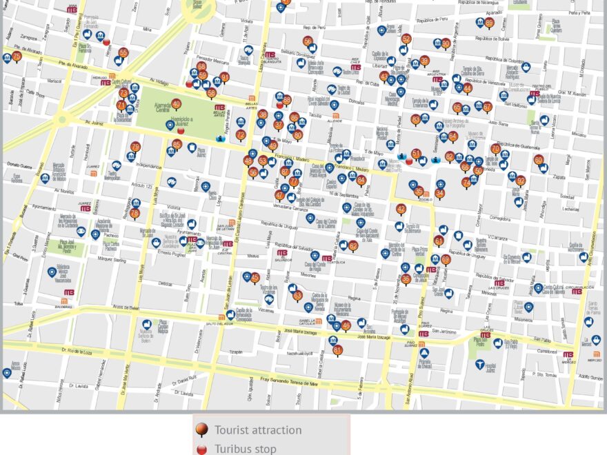 Mexico City Historic Center Map Ontheworldmap