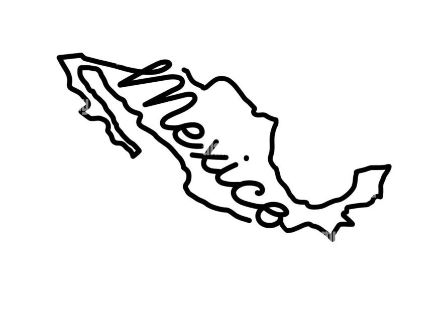 Mexico Outline Map With The Handwritten Country Name Continuous Line Drawing Of Patriotic Home Sign A Love For A Small Homeland T shirt Print Idea Stock Photo Alamy