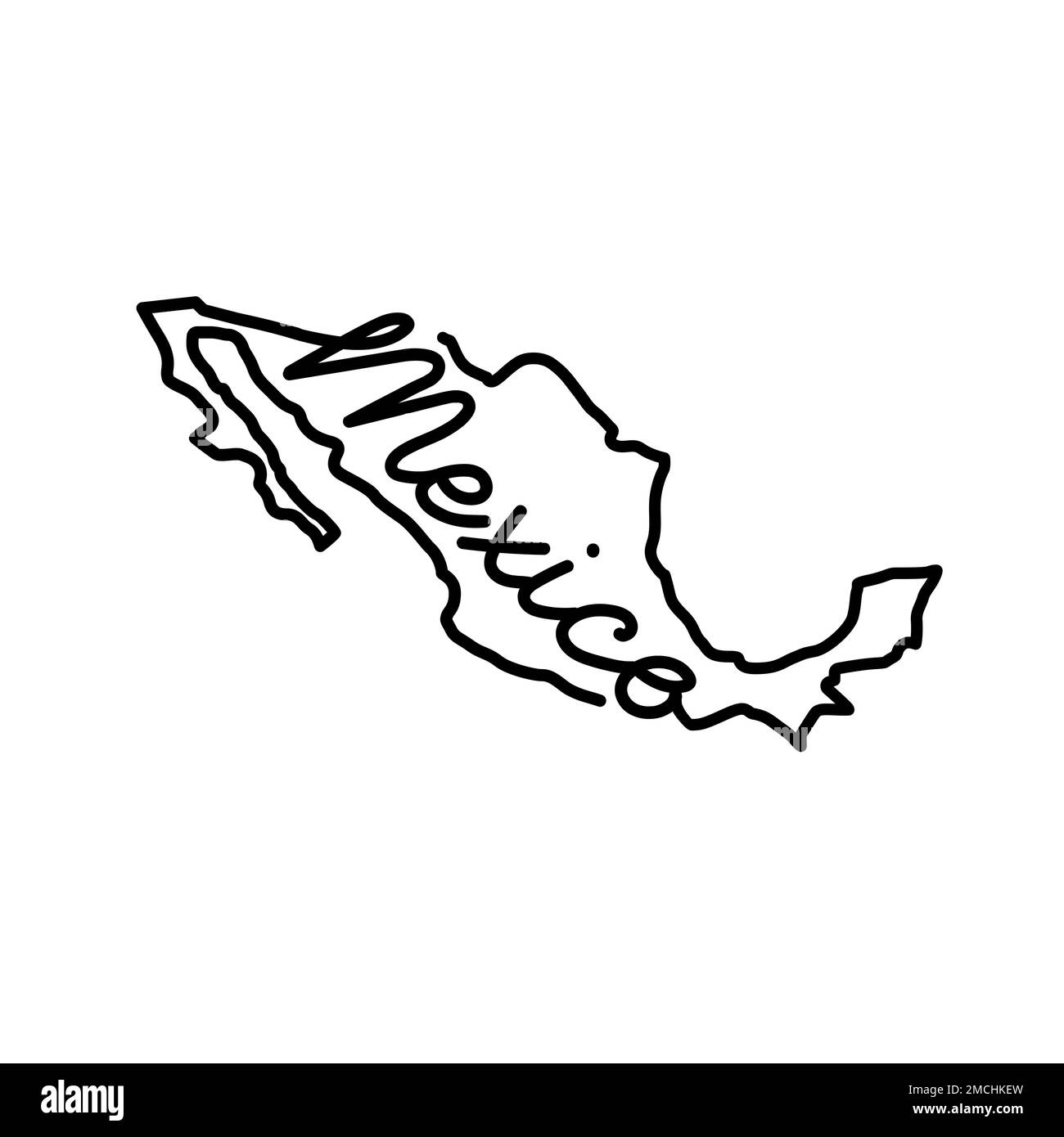 Mexico Outline Map With The Handwritten Country Name Continuous Line Drawing Of Patriotic Home Sign A Love For A Small Homeland T shirt Print Idea Stock Photo Alamy