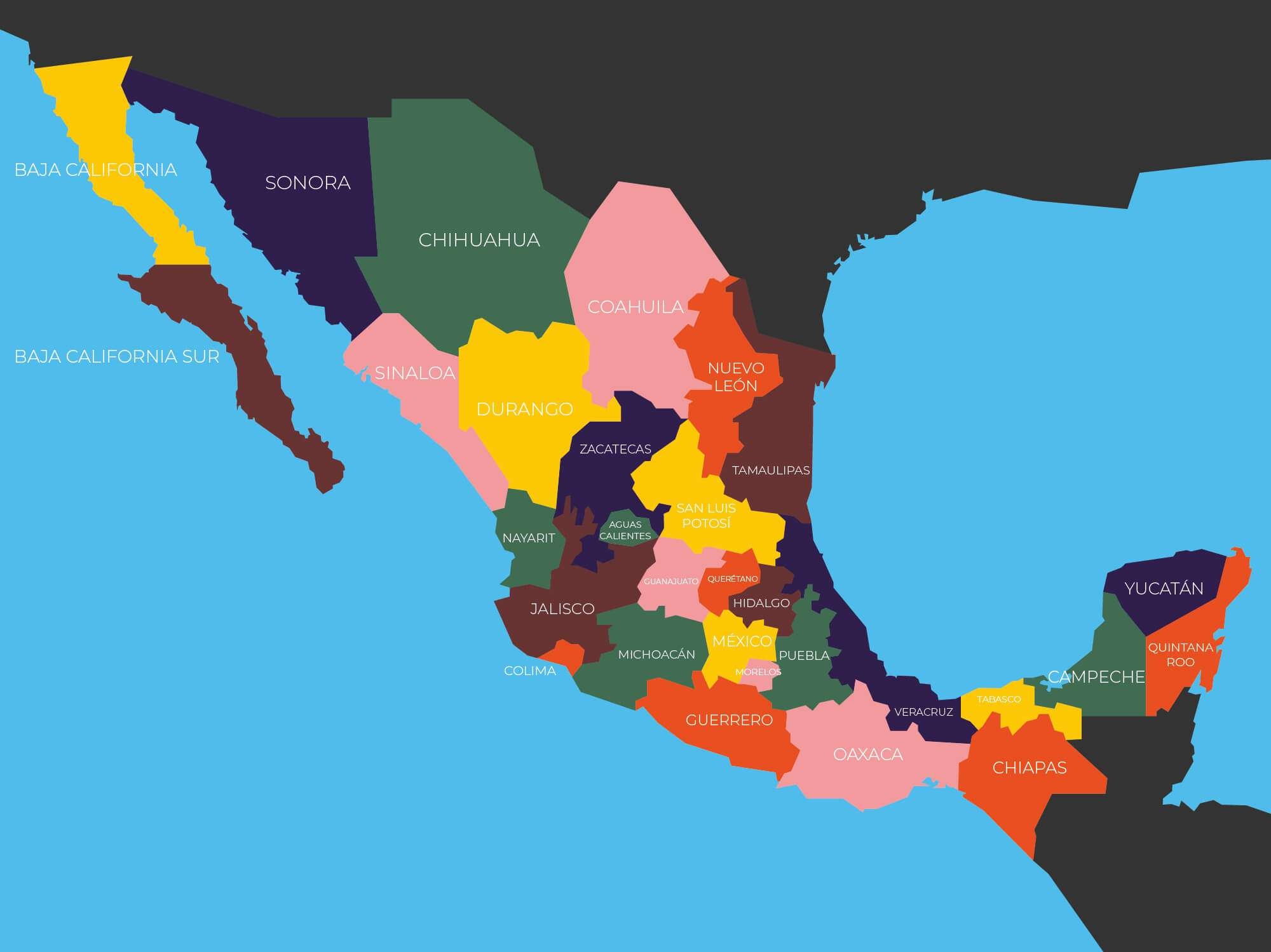 Printable Map Of Mexico For Kids