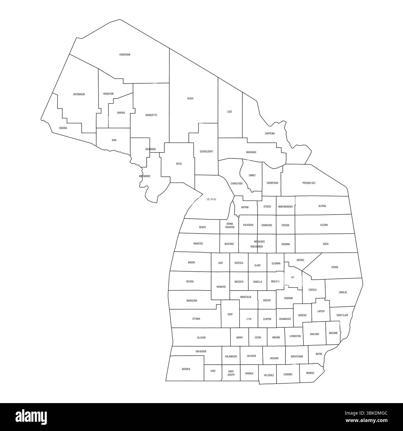 Michigan County Map Printable