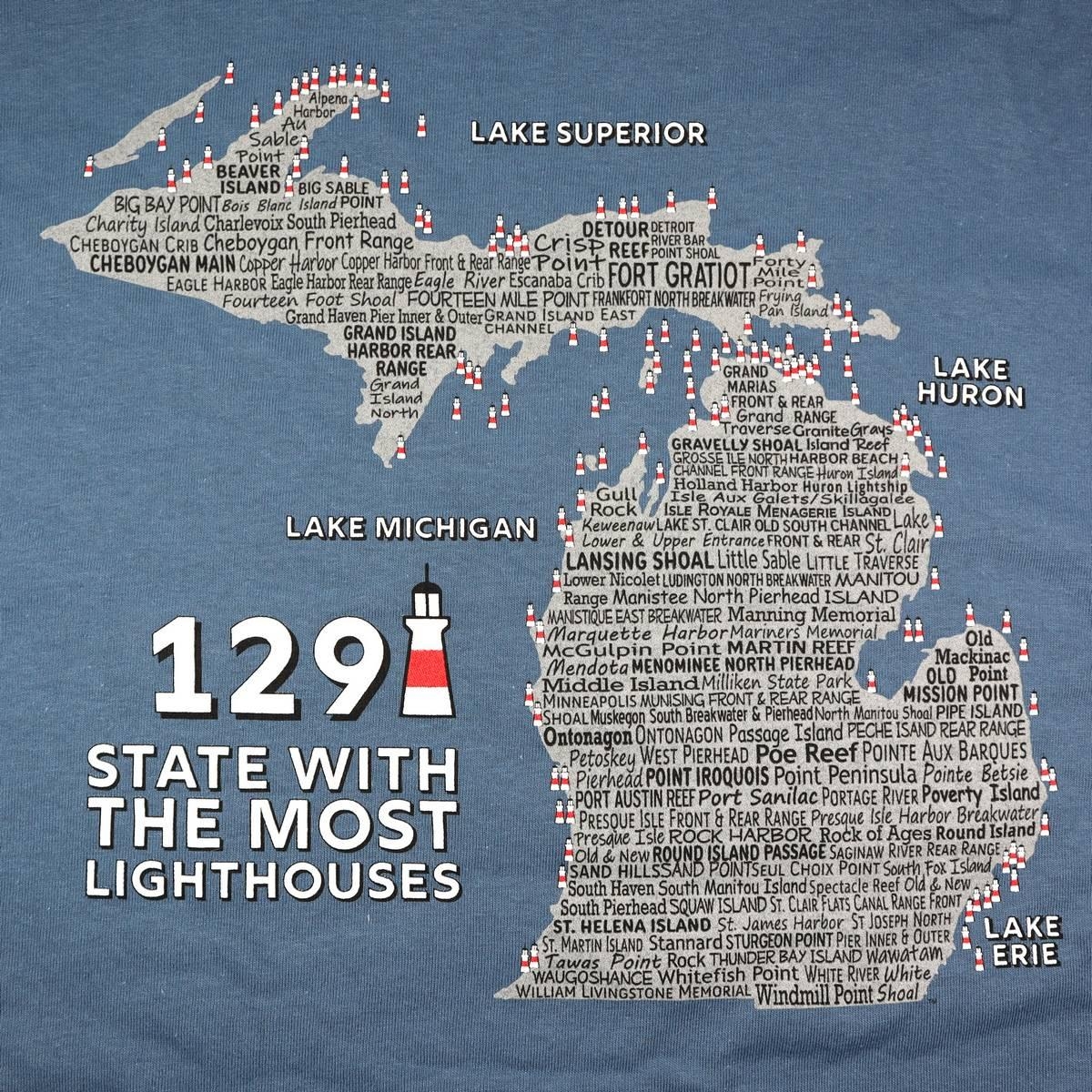 Printable Michigan Lighthouse Map