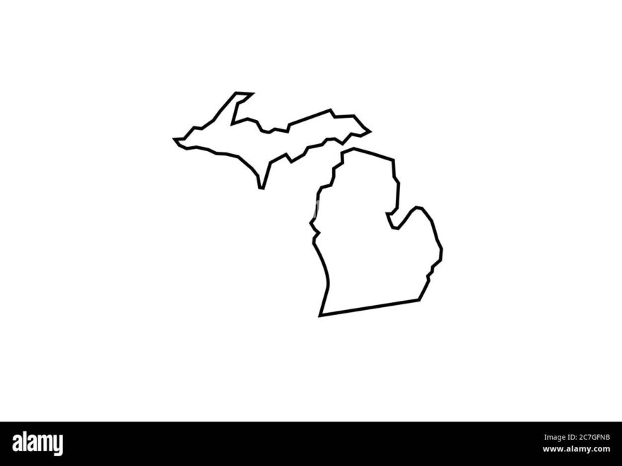 Michigan Map Outline State Vector Illustration Stock Vector Image Art Alamy