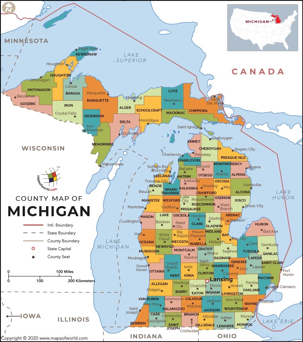Michigan State Guide MapsofWorld