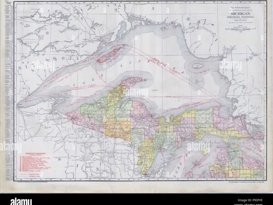 Michigan Upper Peninsula Map Hi res Stock Photography And Images Alamy