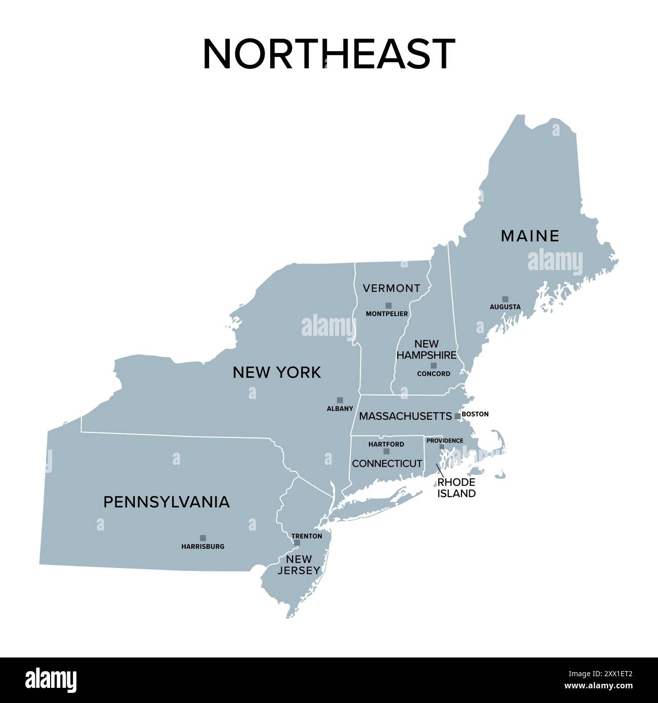 New England States Map Printable Fillable