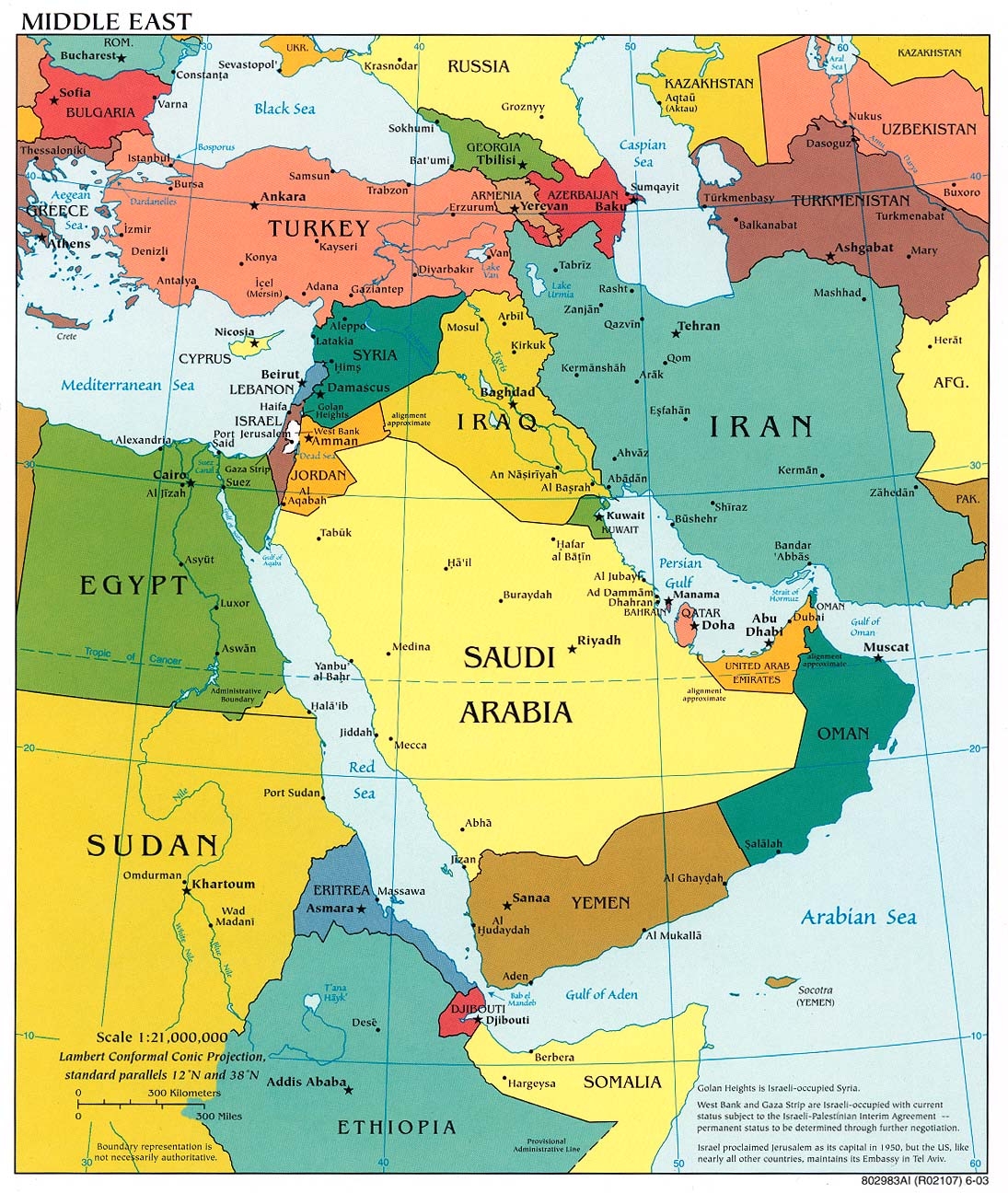 Free Printable Middle East Maps