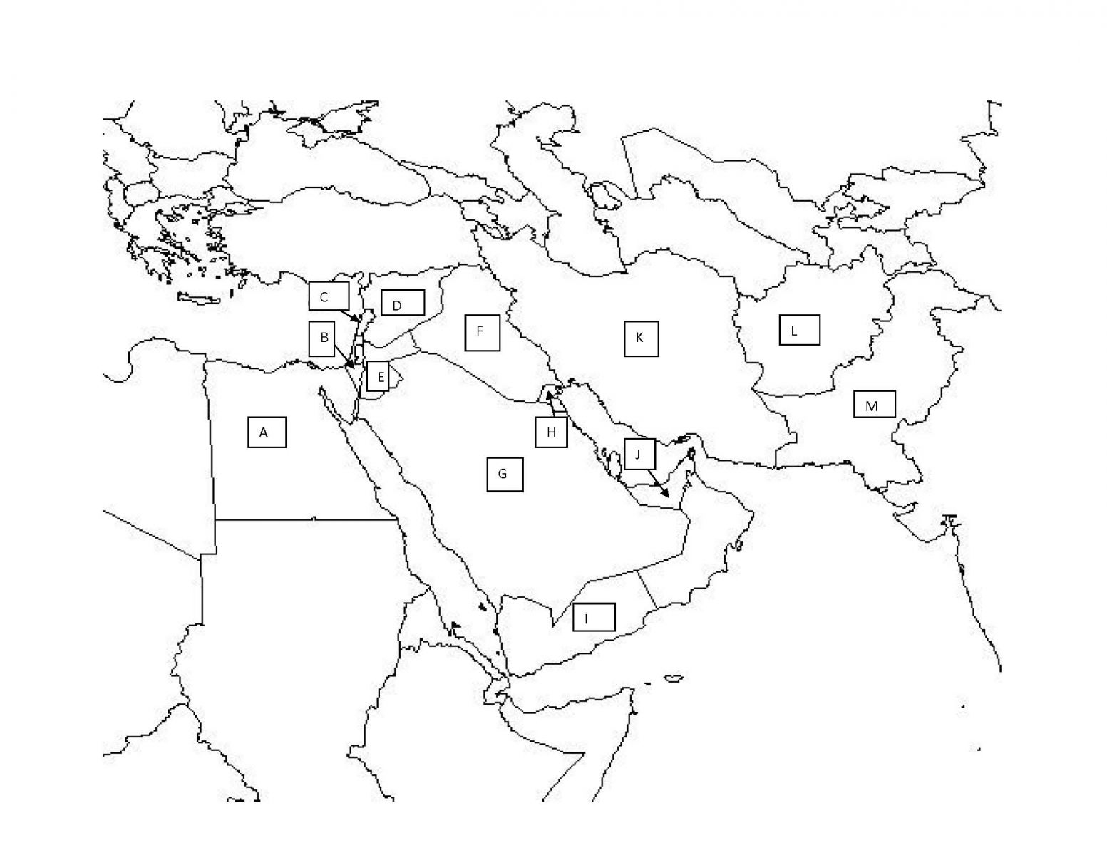 Middle East Map Quiz Printable