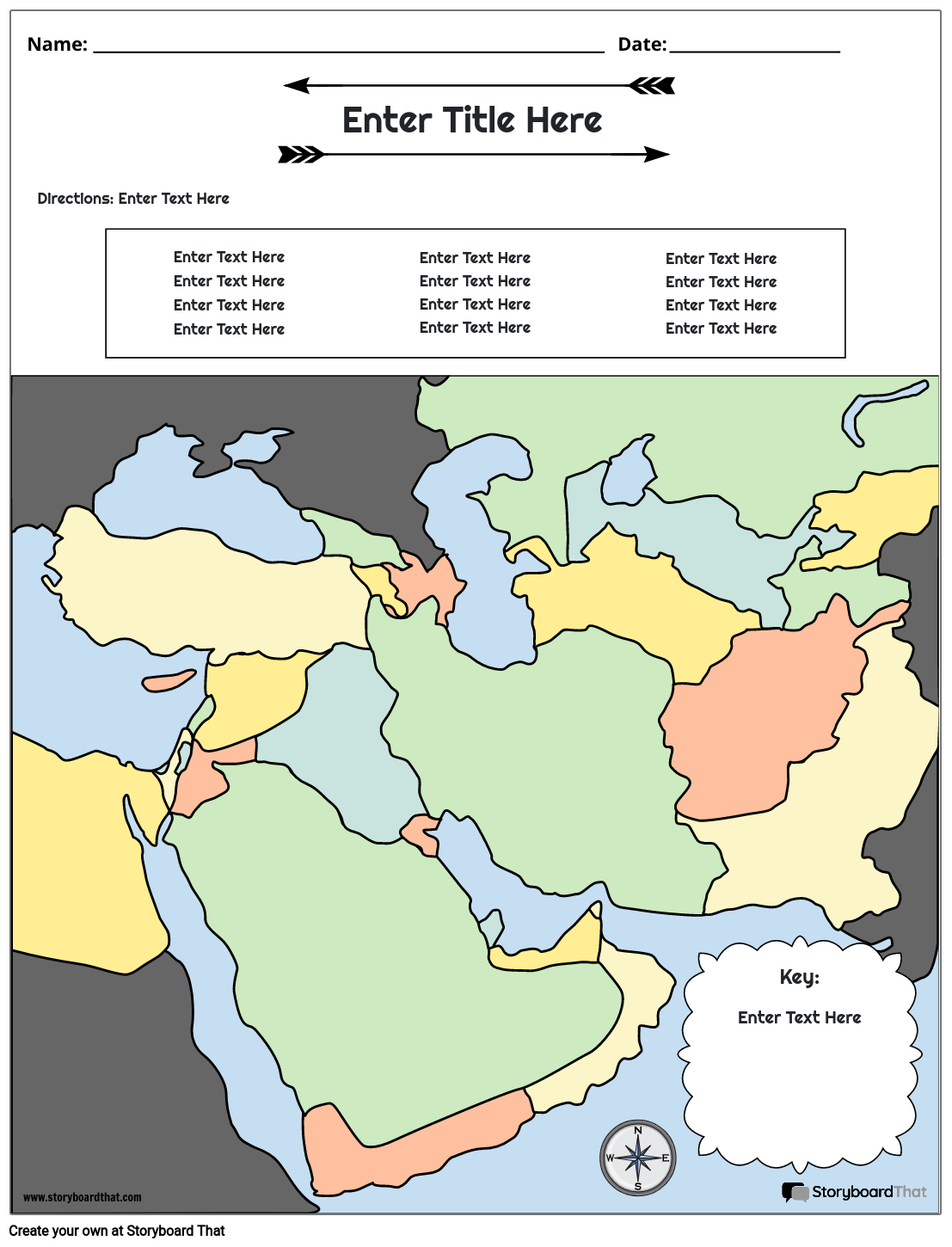 Middle East Storyboard By Worksheet templates