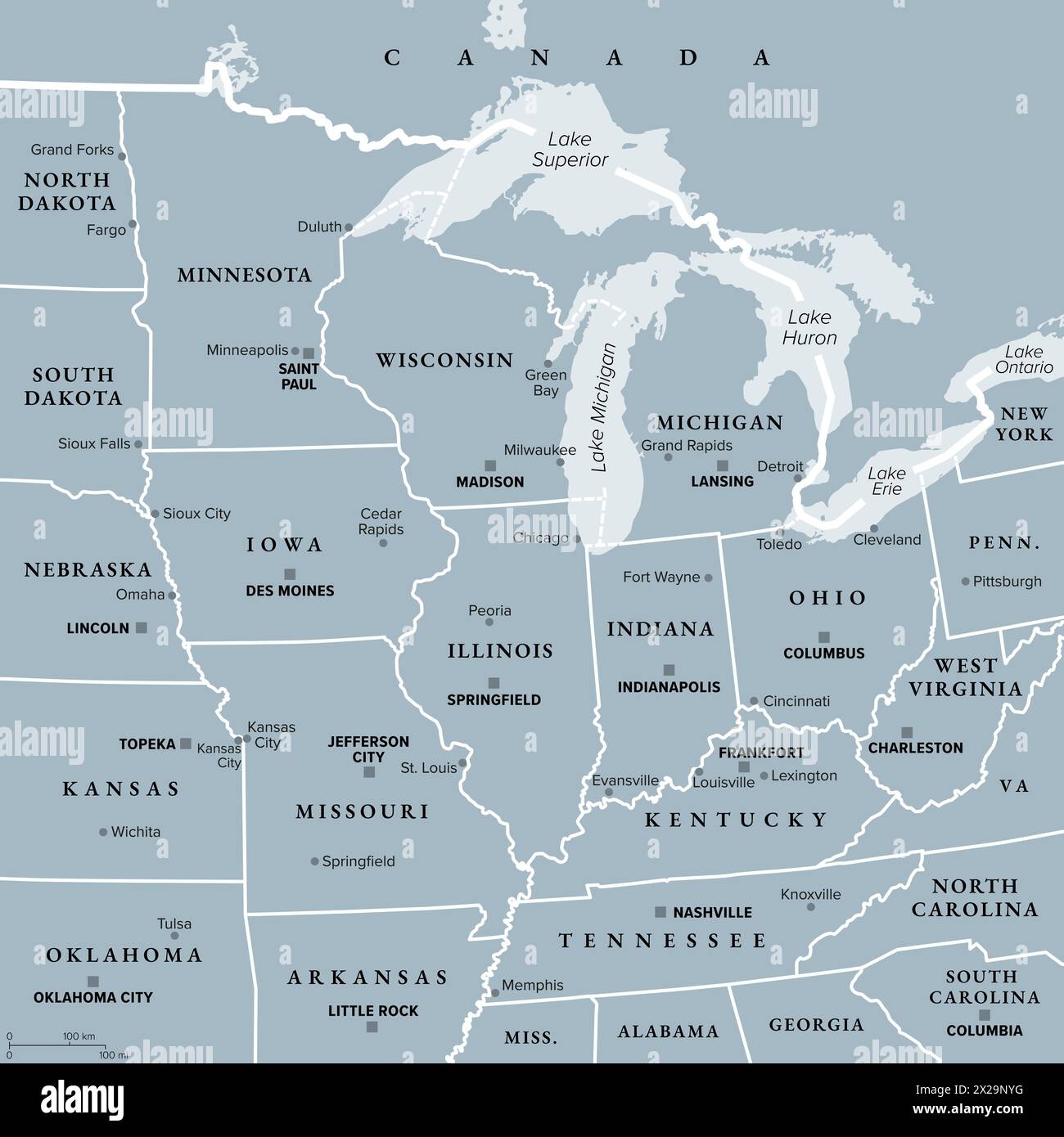 Printable Map Of Upper Midwest States